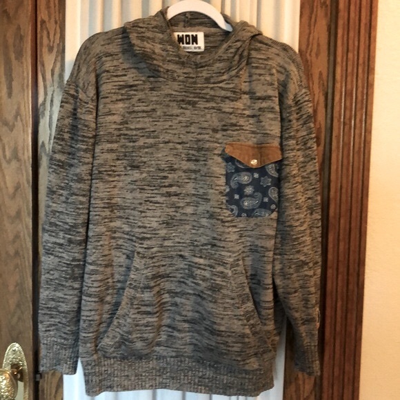 WON Woolf Originals New York Gray Heather Hoodie Sweater - Picture 1 of 12